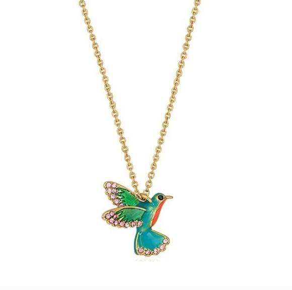 🔹️KATE SPADE🔹️ Scenic route Hummingbird 17” Gold Accent Necklace With Extender - Picture 3 of 6